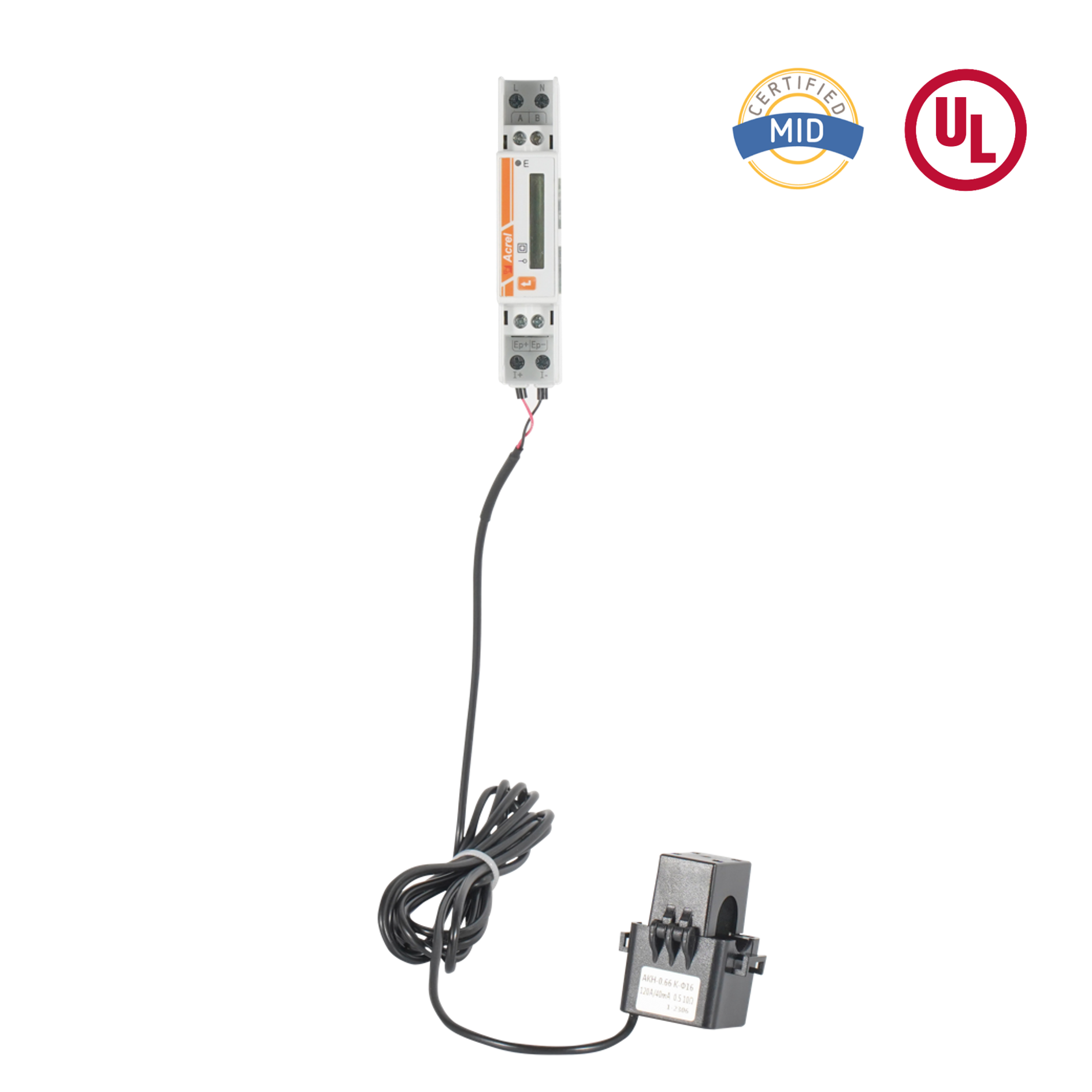 UL-gecertificeerde AC-eenfasige energiemeter met gesplitste kern CT