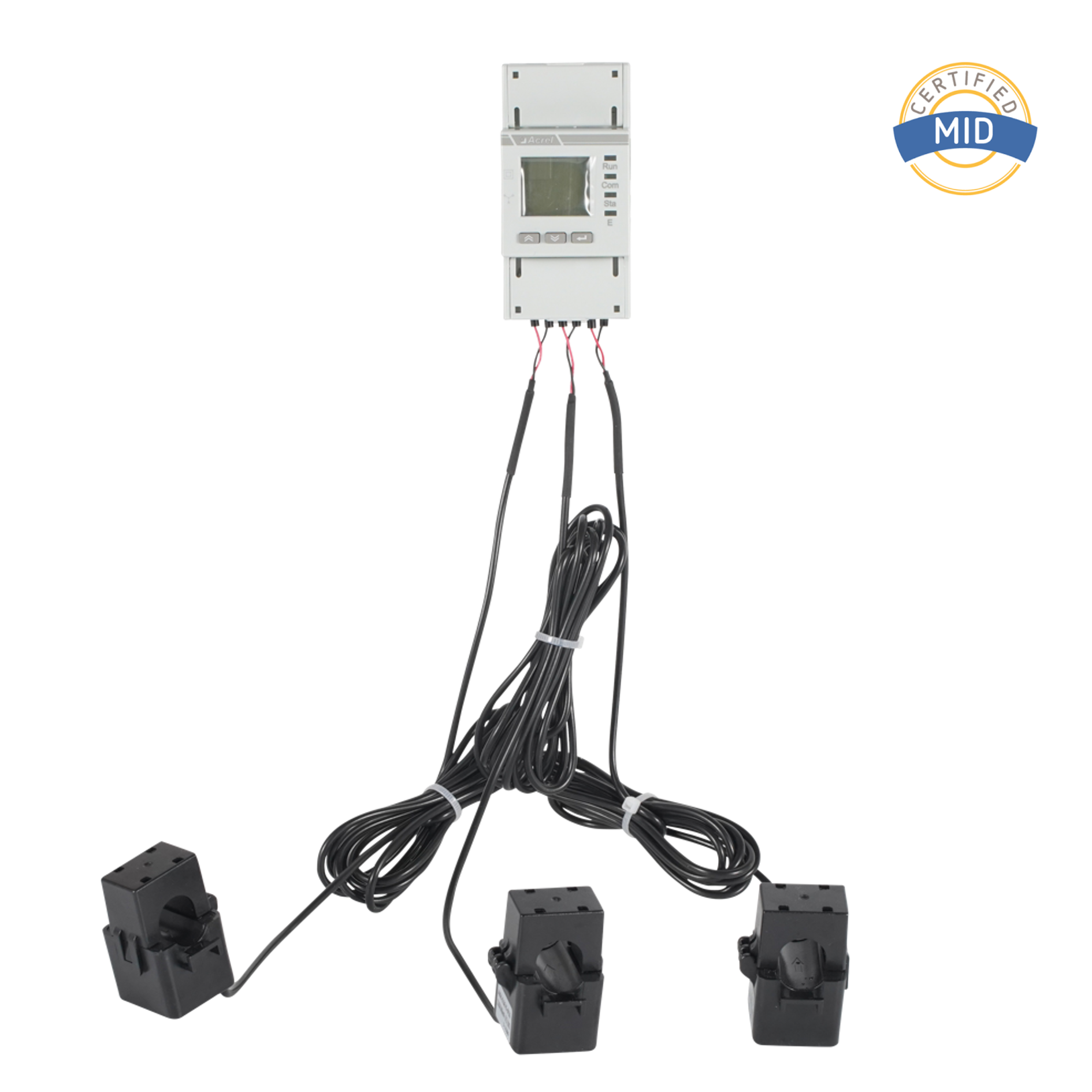 MID-gecertificeerde AC driefasige energiemeter uitgerust met Split Core CT's