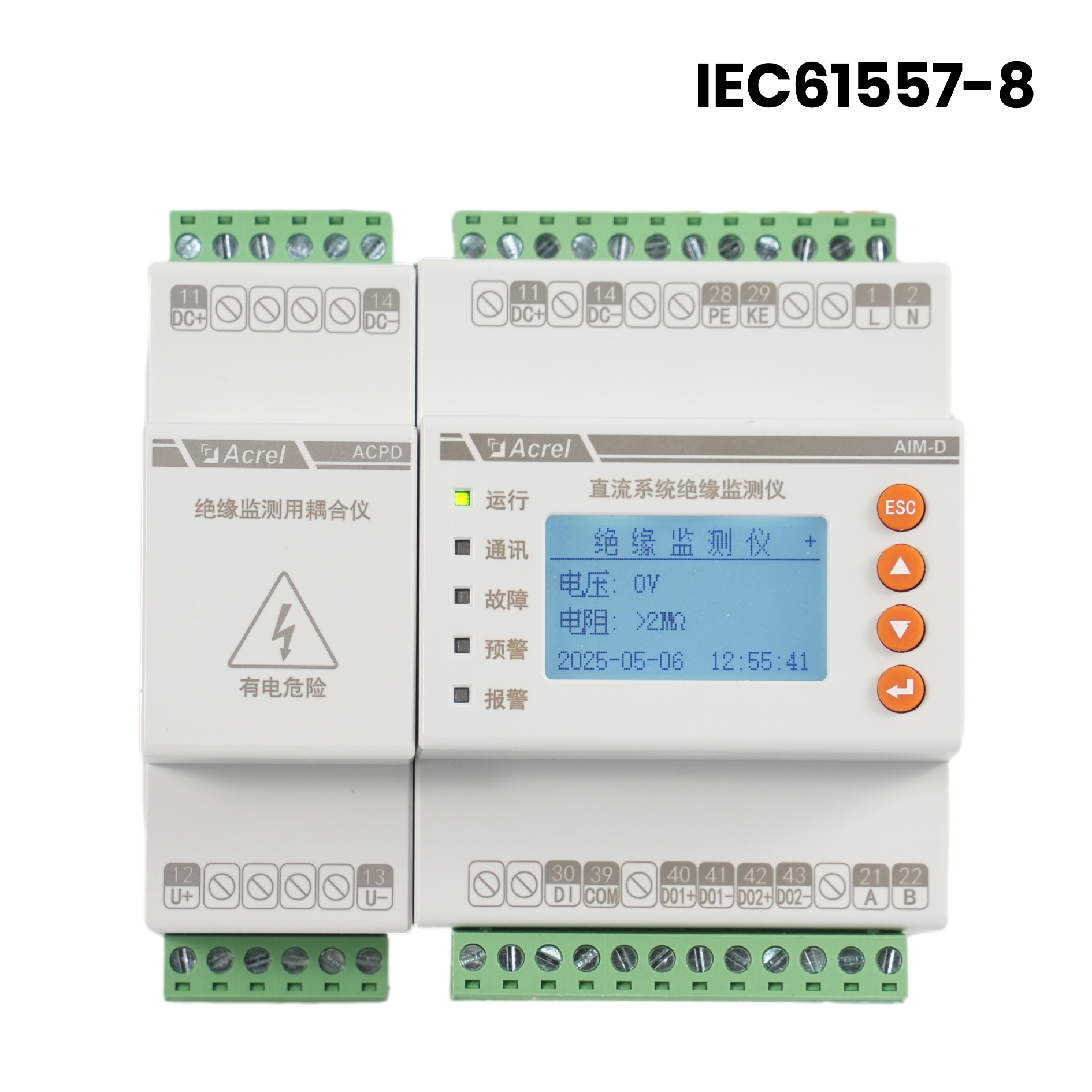 AIM-D500-CA DC Din Rail-isolatiebewakingsapparaat IMD met IEC61557-8