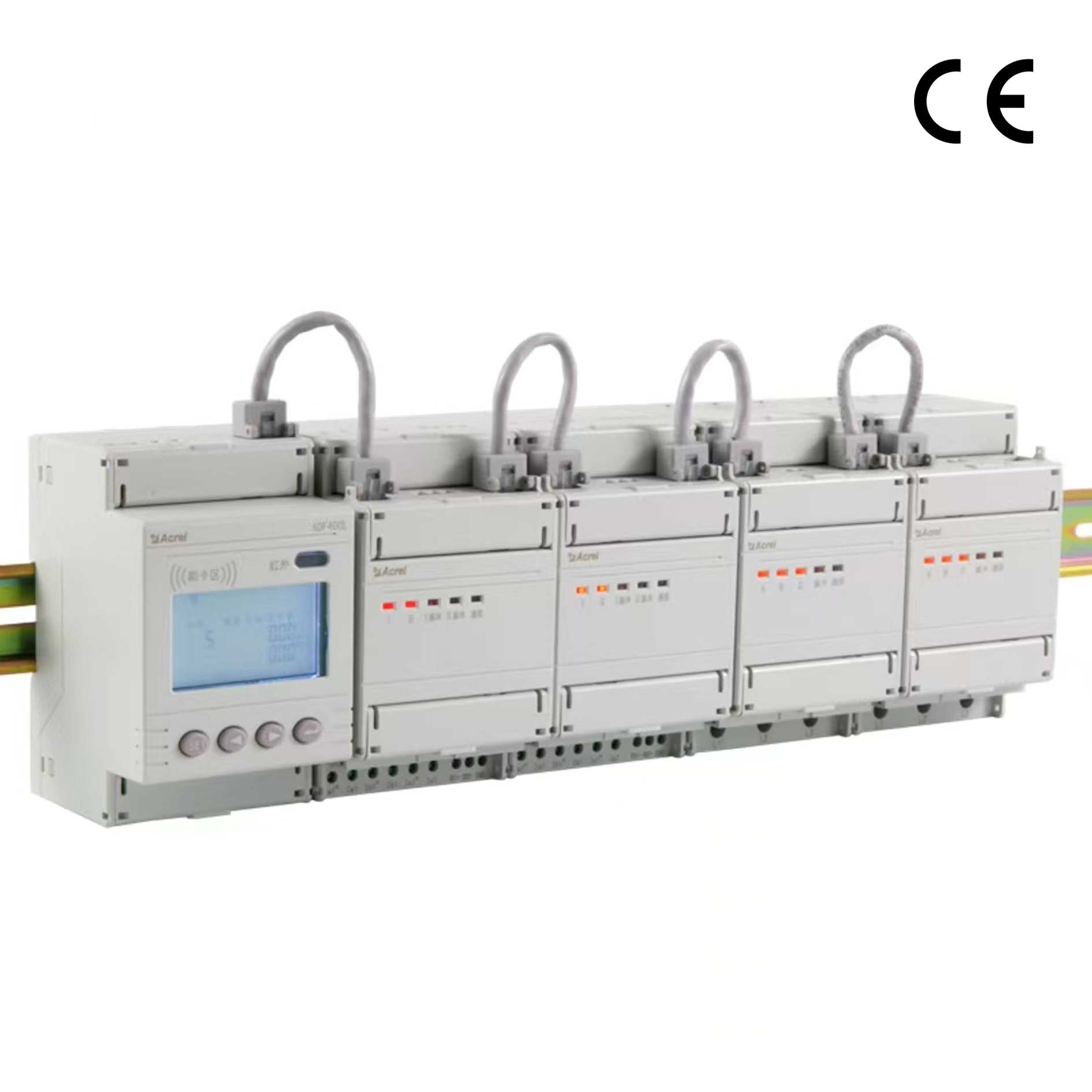 AC enkel-/driefasige multi-circuits DIN-rail modulaire vermogensmeter