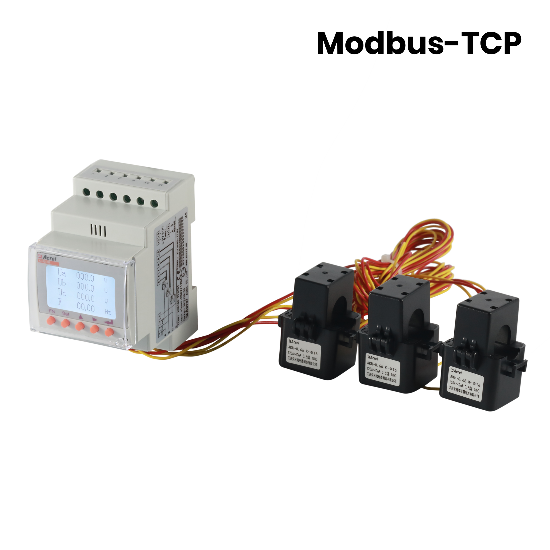 Ethernet-communicatie Modbus-TCP AC driefasige energiemeter met externe CT's